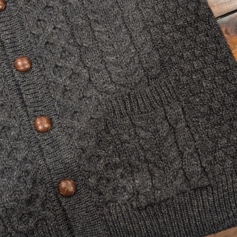 Vintage John Molloy Aran Cardigan Donegal Wool Grandpa Core - Picture 5 of 7